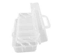 Dpofirs Boîte de Rangement à Trois Couches, Boîte à Outils Pliante avec | Organisateur en plastique PP Durable de grande capacité pour accessoires cosmétiques d\'artisanat d\'art, translucide et