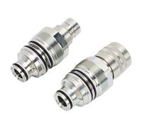Dpofirs Coupleur Rapide Hydraulique à Face Plate, 6679837 6680018, Ensemble de Coupleurs Hydrauliques Mâles et Femelles, Filetage M46 46 Mm 1/2" ISO 16028, avec 2 Raccords en Acier allié, pour S130