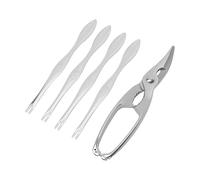 Dpofirs Craquelin au Crabe, Craquelins aux Fruits de Mer en Acier Inoxydable et Fourchettes avec 4 Outils Polyvalents pour la Fête à la Maison du Crabe Roi du Homard