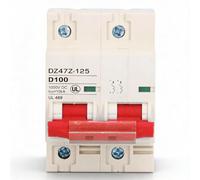 Dpofirs Disjoncteur DC, Disjoncteur Miniature 2P 100A 10KA avec Protection contre les Surcharges pour Système Solaire Photovoltaïque (rouge)