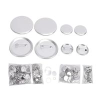 Dpofirs Pièces de Boutons Métalliques Vierges, Kit de Fabrication de Badges Ronds en Alliage d'aluminium de 200 Pièces avec 2 Tailles pour Machine à Presser et à Broches de Fabricant de Boutons