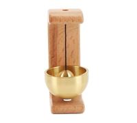 Dpofirs Sonnette D'entrée, Carillon sans Fil pour Porte, 1 Pièce, Usage | Sonnette à ventouse en bois de hêtre et laiton, ornement suspendu avec bande adhésive pour la maison, magasin, porche,