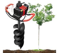DPQYJPP Tarière Thermique 4 Temps, 1500 W / 12000 TR/Min, pour percer Les Trous dans Le Sol et Creuser des Trous dans la Terre. 8 Types de forets Inclus. 20cm