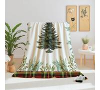 Dpvbffx Plaid Sapin de Noël Chaud et Doux, Tartan Écossais À Carreaux Classique Couverture Polaire 150x200 cm, Plaid Enfant Adulte, Flanelle Couverture Lit 2 Personnes pour Automne Hiver