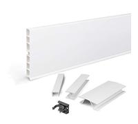 DQ-PP Plinthe 6 m, cache de cuisine, 150 mm, blanc brillant, plastique, socle