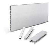 DQ-PP Plinthe Aluminium Brossé 1,5 m - Cache 100 mm en Plastique - Socle de Cuisine Pour Encastrable