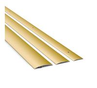 DQ-PP Profilé de transition en aluminium, doré, 50 mm, 180 cm, encastré, pour revêtement de sol, stratifié, vinyle, protection contre le vent, barre de transition de 1,8 m