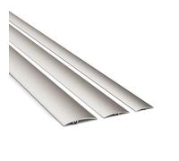 DQ-PP Profilé de transition en aluminium - Inox - 50 mm - 180 cm - Encastré - Barre de porte - Pour revêtement de sol, stratifié, vinyle - Protection contre le vent - Barre de transition de 1,8 m