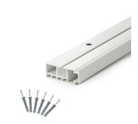 DQ-PP Rail de rideau - 400 cm - PVC - 1 voie - Blanc - Avec matériel de fixation - 4 m (2 x 150 cm + 100 cm + 2 connecteurs) - Rail de rideau