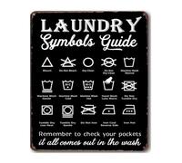 DQFOCPHHAA Retro Metal Tin Sign Laundry Care Guide Helpful Art for Wash Room Basement Housewarming Gift (8 X 12 in)