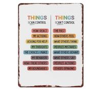DQFOCPHHAA Things I Can Control And Cannot Control Motivational Metal Sign Wall Decor for Home Office Mental Wellness 8 X 12 in