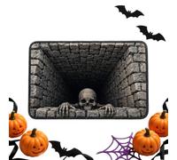 Dqsgiqe Tapis antidérapant pour Halloween | Paillasson squelette amusant pour maison, salon, cuisine, salle de bain, chambre à coucher, couloir, cour, jardin, hôtel
