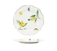 DQZRTUECA Ensemble de soucoupes à thé et à café en céramique avec assiette à dessert(7.5 Inch)