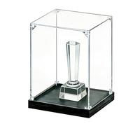 DQZRTUECA vitrines en Plastique Transparent, Présentoir en Acrylique Transparent, Base Bois épaisse et empilable, Multicolore, Plusieurs Tailles(A,20x20xH 50cm (8x8xH 20in))
