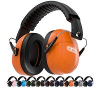 Dr.meter Casque Anti Bruit - Casque Antibruit Adulte SNR 31dB Bandeau Souple Réglable Avec Sac de Transport - Protection Auditive Anti-Bruit pour Environnements Bruyants/Stressants Orange