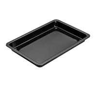 Dr. Oetker 1308 Plat à four, Cuisson pizza four, Plat de cuisson, Plaque à pâtisserie, Plat four, Pizza, Plaque pâtisserie, Acier, Email, Noir, 42 x 29 x 4 cm