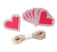 Dr. Oetker 3221 Pendentif Set avec Cordelette Motif Cœur Papier Rouge 5 x 5 x 4,5 cm 8 Pièces