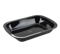Dr. Oetker Back-Idee Moule à dessert et à gratin en émail, 39,5 x 28 x 6,5 cm, résistant à la chaleur jusqu'à 400 °C, résistant aux coupures, aux rayures, compatible avec l'induction, noir