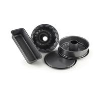 Dr. Oetker Backformen-Set 4-TLG, Backharmonie, Gugelhupfform, Kastenform, Springform mit Flach- und Rohrboden, Antihaftbeschichtung, 24 cm, 2600, Lot de 4 Moules