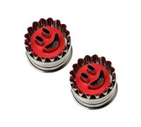 Dr Oetker Lot de 2 emporte-pièces poussoirs Linzer inox | Découpe précise pour biscuits linzer, Lot de 2, Acier inoxydable, Format 5 x 4 cm, Compatible lave vaisselle