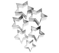 Dr.Oetker Lot de 6 emporte-pièces en forme d'étoile de Noël Argenté 5-9 x 2,5 cm