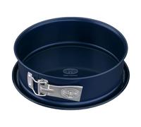 Dr. Oetker Moule à charnière - Diamètre : 24 cm - en émail - Rond - avec Fond en émail résistant aux coupures et aux Rayures - Moule à gâteau à Bord Extra Haut - Bleu foncé