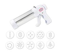 Dr. Oetker Presse à pâtisserie avec 10 disques moulés en Plastique, seringue à pâtisserie, mécanisme de Levier Confortable, quantité : 1 pièce, 5 x 5 x 7,5 cm