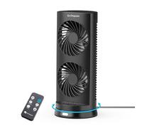DR.PREPARE Ventilateur Colonne Ventilateur Tour de Table avec Télécommande, Oscillation 110°, 3 Vitesses, Minuteries 2/4/8 H, Silencieux Ventilateur Sur Pied pour Chambre Cuisine Bureau Camping-Car