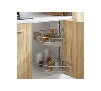 vidaXL Panier de cuisine en fil métallique à 2 niveaux Argenté 180 degrés 75x38x80 cm