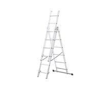 Drabest Basic Home Échelle en Aluminium 3 Éléments - Escabeau 3x7 Marches - Escabeau en Aluminium Léger - Échelle Pliable pour la Maison - Capacité 150 Kg