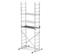 Drabest | Échafaudage en aluminium - Échafaudage - Échafaudage à échelle - Échafaudage à échelle - jusqu'à 150 kg - Échafaudage en aluminium - Plateforme de travail - Plateforme d'échafaudage en alumi