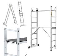Drabest | Échafaudage en aluminium - Échafaudage en aluminium 2x7 - Échafaudage échelle - Charge admissible de la plateforme : 150 kg - Dimensions de