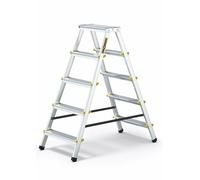 DRABEST Échelle 2X 5 Marches Escabeau Double Face Pliable Échelle en Aluminium Pieds Antidérapants Charge Max 150 kg