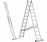 DRABEST | Echelle aluminium - 2 parties - 2x11 PRO - 22 marches - EN131 & em - capacité de charge 150 kg - échelons antidérapants
