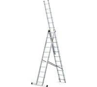 Drabest | Échelle Aluminium 3 Éléments 3x11 Marches 150 kg - Antidérapante - Polyvalente - Sécurisée
