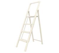 Drabest | Échelle de service - 4 marches - Pliable - Charge maximale : 150 kg - Hauteur de travail : 2,88 m - Couleur : crème