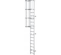 Drabest | échelle d'évacuation aluminium - 3-4 M - 150 Kg - modulable - cage de protection - 14 marches