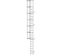 Drabest | échelle d'évacuation aluminium - 4-6 M - 150 Kg - modulable - cage de protection - 20 marches