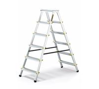 Drabest | Échelle pliante - 6 niveaux, capacité de charge 150 kg - Échelle double face, échelle en aluminium, pieds antidérapants, marchepied, échelle