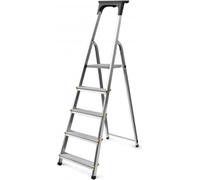 Drabest | Échelle - Échelle domestique - Échelle en aluminium - 4 marches - Légère et compacte - Avec plateau à outils - Marches antidérapantes
