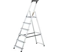 Drabest | Échelle - Échelle domestique - Échelle en aluminium - 6 marches - Légère et compacte - Avec plateau porte-outils et marches antidérapantes