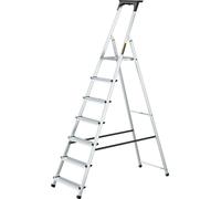 Drabest | Échelle - Échelle domestique - Échelle en aluminium - 7 marches - Légère et compacte - Marches antidérapantes - Avec plateforme
