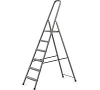 DRABEST | Échelle - Échelle en acier - Échelle domestique - Échelle à 6 marches - Marche pliante - Acier - Polyvalente - jusqu'à 125 kg