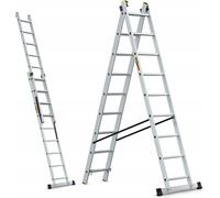 Drabest | échelle - échelle en aluminium - par 2 parties - 2x9 marches - capacité de charge 150kg