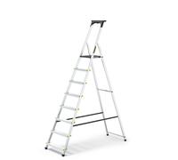 Drabest | Échelle - Échelle en aluminium Pro - 8 marches - Escabeau - Stable, antidérapant, avec tablette - Capacité de charge 150 kg