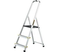 Drabest | Échelle - Échelle multifonction PRO - 3 marches - Échelle simple - Aluminium - Stable et sûre - Avec crochets - Capacité de charge 150 kg