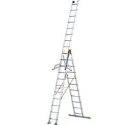 Drabest | Echelle - échelle multifonctionnelle - échelle polyvalente en aluminium - capacité de charge 150kg - 3 sections - échelle 3X13 marches