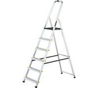 Drabest | Échelle - Échelle multifonctionnelle en aluminium Pro - 6 marches - Stable, légère, avec crochets - e - Charge maximale 150 kg