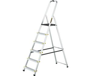 Drabest | Échelle - Échelle multifonctionnelle en aluminium Pro - 6 marches - Stable, légère, avec crochets - e - Charge maximale 150 kg