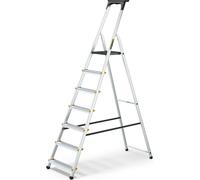 Drabest | Échelle - Échelle polyvalente en aluminium PRO - 7 marches - Escabeau - stable, léger, avec étagère - capacité de charge 150 kg
